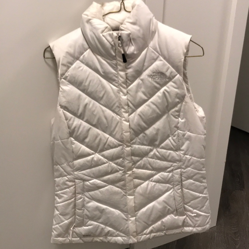 White North Face puffy vest